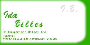 ida billes business card